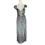 Saylor - NWT Imara Metallic Colorful Ruffle Maxi Gown Dress Sz S Photo 3