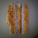 Japna Japan M Boho Floral Kimono Open Front Duster Photo 6