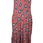 Knox Rose Red Blue Floral Patriotic Mid Dress Size Small Photo 1