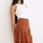 Madewell Smocked Pull On Orange Floral Tiered Mini Skirt G47 Photo 1