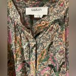 Ba&sh Jasmine Floral Print Ruffle Shirt Robe Puff Sleeves Mini Dress Size Medium Photo 9