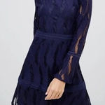 Boohoo  flare sleeve‎ lace dress in navy NEW US 10 Photo 0