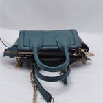 Nine West  Women Mini Satchel Crossbody Handbag Teal Green Gold Chain Strap Purse Photo 5