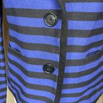 Loft Ann Taylor Cotton Blend Royal Blue & Black Striped Blazer Jacket Sz 4 Photo 3
