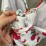 Lulus New! Lulu’s Shimmering Sun White Floral Print Lace-Up One-Piece Swimsuit Medium Photo 5