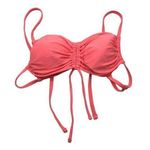 Aerie  Swim Womens Bandeau Bikini Top Ruched Coral Pink M Photo 0