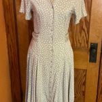Vintage 80s Together Beige Floral Drop Waist Midi Dress Size 6 Photo 3