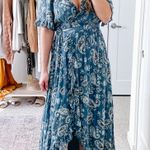 By Timo  Blue Paisley Midi Wrap Dress Photo 0