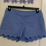 J.Crew women’s pale blue scalloped linen blend short shorts lightweight casual 6 Photo 0