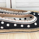 Kate Spade Knottingham Polka Dot Knit Scalloped Espadrille Flats Black White 7 Photo 0