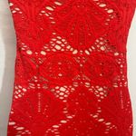 Free People Intimately  Crochet Bodycon Dress Sz M/L Coral Festival Coquette Y2K Photo 5