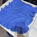 Tesoro by Design Periwinkle Blue Ruffle Knit Poncho Wrap Scarf Cashmere Blend Photo 4