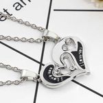 Cute Romantic I LOVE YOU Heart Pendant Necklace Silver Photo 2