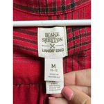 Lands' End  Blake Shelton Flannel Shirt Women's Medium Red Buffalo Plaid Photo 2