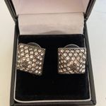 CC Skye Pavé Faux Diamond Pyramid Stud Earrings Silver Photo 0
