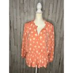 Vera Wang Simply‎ Vera  Women's XL Pink Floral Ruffle Blouse Top Photo 1