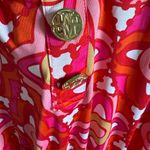 Mud Pie  Red and Pink Geometric Midi Dress Size L (12-14) Photo 4