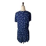 Free People  Dress Medium Blue‎ White Floral Collared Mini Retro Boho Cottagecore Photo 1