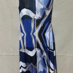Ming Wang  Abstract Print Pleated Crinkle Dress size XSmall Photo 2