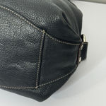 Vintage Tignanello Black Leather Zip Top Handbag Silver Hardware Photo 7