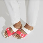 Birkenstock Arizona Split Birko-Flor Patent - Patent Neon Pink/White Photo 0
