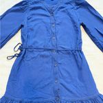 Nine West Women’s Blouson Sleeve Belted Dress Size S – Blue Casual Photo 3