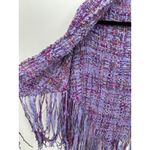 Unbranded Purple Woven Poncho Cape One Size Fringe Artsy Handmade Unique Photo 3
