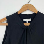 Milly  Keyhole Twist Sweater Top Sleeveless in Black Size S Photo 5