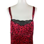 White House | Black Market  Red Silk Cami M Animal Print Lace Trim Night Out Photo 1