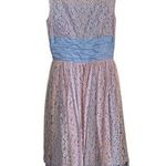 Vintage 50s Ice Blue taffeta & Pink Lace formal party prom bridesmaid dress Photo 0