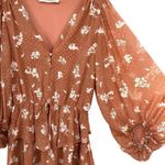 Fourteen & 9th Peach Tiered Flowy Polkadot Floral Ruffle Dress Long Sleeve Photo 7