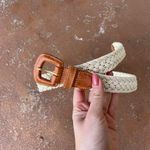 Free People New York studio Cream and white braided belt with leather details sz m Photo 1