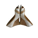 Tommy Hilfiger Peep Toe Cork Wedge Slides with Gold Plated Logo Women’s Size 7 Photo 6