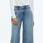 Alice + Olivia  Eric Low Rise Wide Leg Jeans – Sadie Lt Vintage Blue Size 30 Photo 0