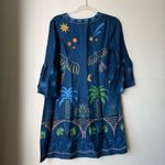 Johnny Was Jade Lorainne Blue Patterned Silk Blend Mini Dress S Photo 9