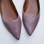 Anthropologie Tomas Maier Palm Tree Embossed Pointed Leather Flats Photo 1