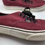 Vans  Burgundy Canvas Lace Up Sneakers Womens 9.5 Red Casual Classic Basic Photo 2