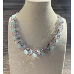 Vintage Marks & Spencer glass & Crystal Twisted Necklace M&S Necklace Sz 20” Purple Photo 7