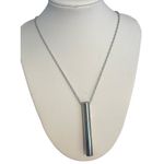 Stainless Steel Cylinder Pendant Necklace Mindful Breathing Anti Anxiety Vaping Silver Photo 0