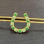 Vintage The Finishing Touch of Kentucky Green Rhinestones Horseshoe Brooch Photo 2