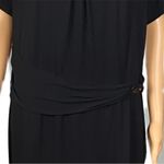 Ellen Tracy  black stretch jersey dress w/waist-belt & gold buckle. Size 20W. EUC Photo 2