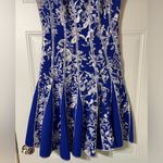 Tadashi Shoji  Dress Small Womens Blue Floral Embroidered Wedding Formal Designer Photo 6