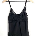 Y2K Black Lace Trim Cami Tank Top Size Large Photo 0