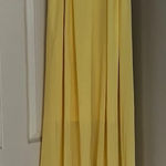 She & Sky  Lulus Butter Yellow Women’s Sleeveless Maxi Dress M Silk Blend Tassel Photo 0