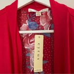 Cyrus  Cardigan Coral Multicolor Floral Print Sheer Casual Business Neutral Photo 8