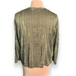 Vintage Lana Lee Petite Metallic Gold Textured Open Front Long Sleeve Cardigan Black Size undefined Photo 3
