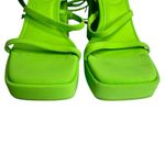 ZARA Neon Green Chunky Platform Strappy Sandals Heels US 8 EU 39 Block Pistachio Photo 5
