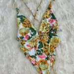 Maaji Deep V Vintage Age Safari Reversible Floral One Piece Swimsuit, S Photo 0