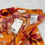 H&M  A-Line Skirt Double Slit Orange Floral‎ Long Skirt Size Small Photo 4