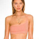 l*space Axel One Shoulder Two Tone Ribbed Bikini Top XS NWT Photo 0